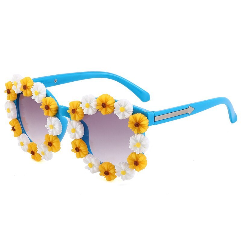 Little Girls Summer Sunglasses Sweet Style Sunflowers Frame Outdoor Casual