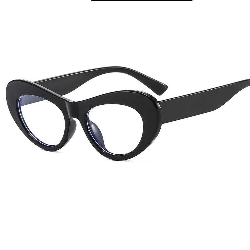 Blue Light Blocking Glasses Cat Eye Color Matching Frame Concave Shape Flat Mirror