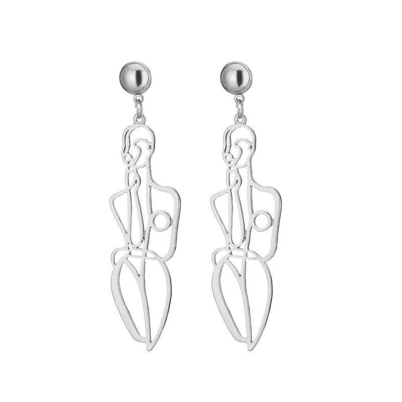 Abstract Body Hollow Out Drop Earrings for Women