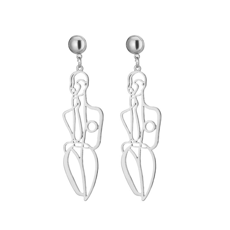 Abstract Body Hollow Out Drop Earrings for Women