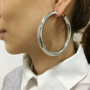 Big Large Metal Hoop Earrings 70 mm Round Chunky Statement Earrings