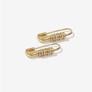 New Fashion Unique Punk Personality Safety Pin Stud Earrings for Women Gold Filled Charm Paper Clip Puncture Ear Jewelry