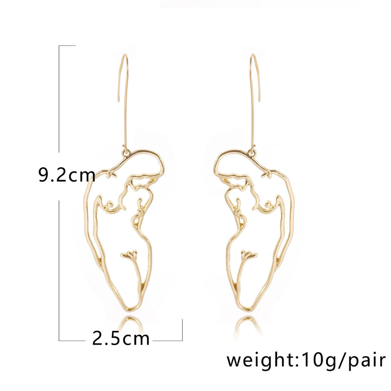 Abstract Geometric Earring Lady Body Face Form Aesthetic Dangle Earring Body Drop Earring for Women