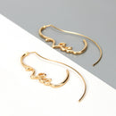 Hollowed out face drop earrings for women gold plated punk earrings Jewelry (gold)