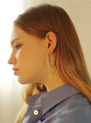 Hollowed out face drop earrings for women gold plated punk earrings Jewelry (gold)