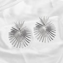 Heart Dangle Earrings Stud Rock Big Leaf Heart Hanging Earring for Women Punk Statement Metal Geometric Fan-shaped Tassel Jewelry