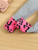 Bear & Leopard Print 2 In 1 Sweatshirt & Leggings for Toddler Girls 6Y (46 IN)