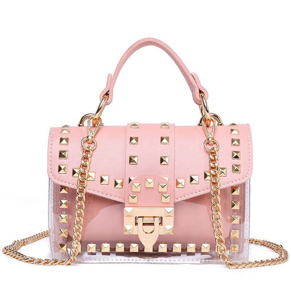 Purses for Women Crossbody Bag Top Handle Crossbody Handbags With Chain Metal Rivets - FayaChoice