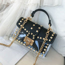 Purses for Women Crossbody Bag Top Handle Crossbody Handbags With Chain Metal Rivets - FayaChoice