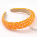 Rhinestone Crystal Diamond Headband for Women Fashionable Handmade Wide Hair Hoops Beaded Bling Hairband Hair Accessories - FayaChoice