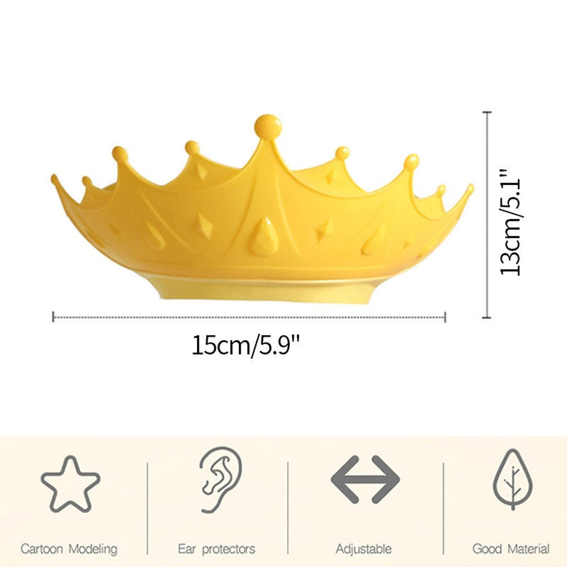 Baby Shower Cap Waterproof Shampoo hat for Children Toddler Girls Boys Protect ears eyes. Adjustable Silicone Bathing Crown - FayaChoice