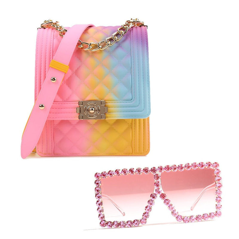 2 Pieces Set Jelly Purse Handbags and Sunglasses - FayaChoice