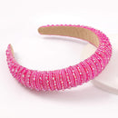 Rhinestone Crystal Diamond Headband for Women Fashionable Handmade Wide Hair Hoops Beaded Bling Hairband Hair Accessories - FayaChoice