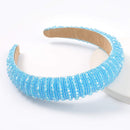 Rhinestone Crystal Diamond Headband for Women Fashionable Handmade Wide Hair Hoops Beaded Bling Hairband Hair Accessories - FayaChoice