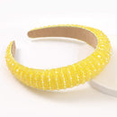 Rhinestone Crystal Diamond Headband for Women Fashionable Handmade Wide Hair Hoops Beaded Bling Hairband Hair Accessories - FayaChoice