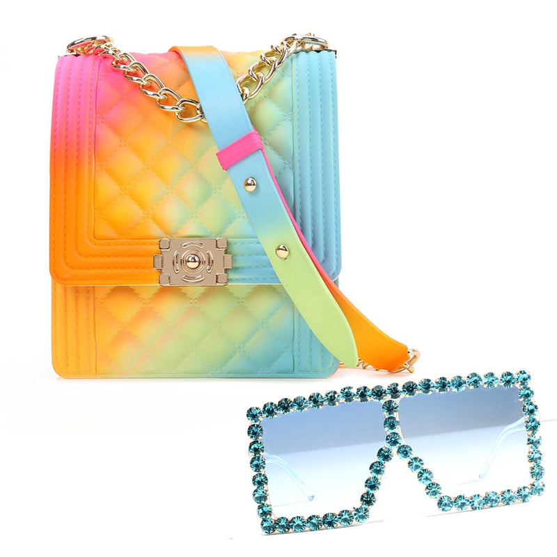 2 Pieces Set Jelly Purse Handbags and Sunglasses - FayaChoice