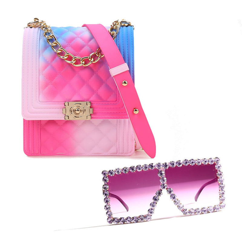 2 Pieces Set Jelly Purse Handbags and Sunglasses - FayaChoice