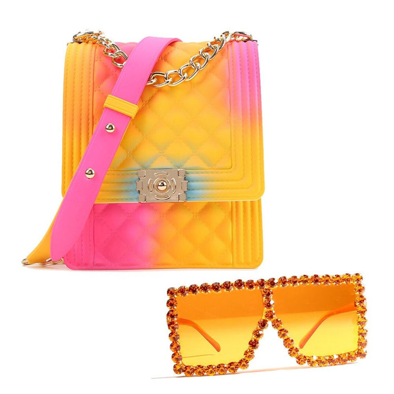 2 Pieces Set Jelly Purse Handbags and Sunglasses - FayaChoice