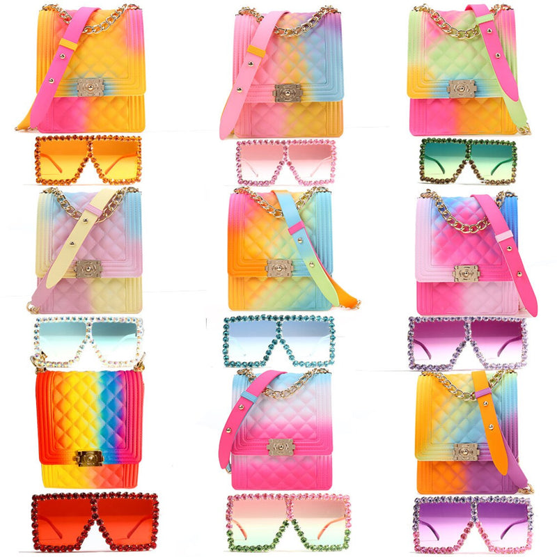 2 Pieces Set Jelly Purse Handbags and Sunglasses - FayaChoice