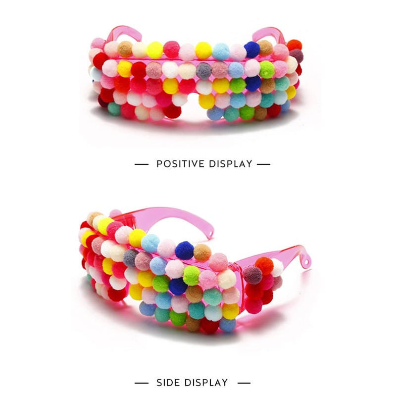 Unique Colorful Cotton Beads Decoration Sunglasses - FayaChoice