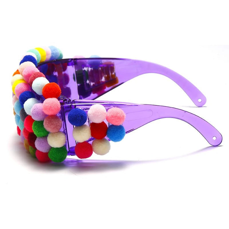 Unique Colorful Cotton Beads Decoration Sunglasses - FayaChoice