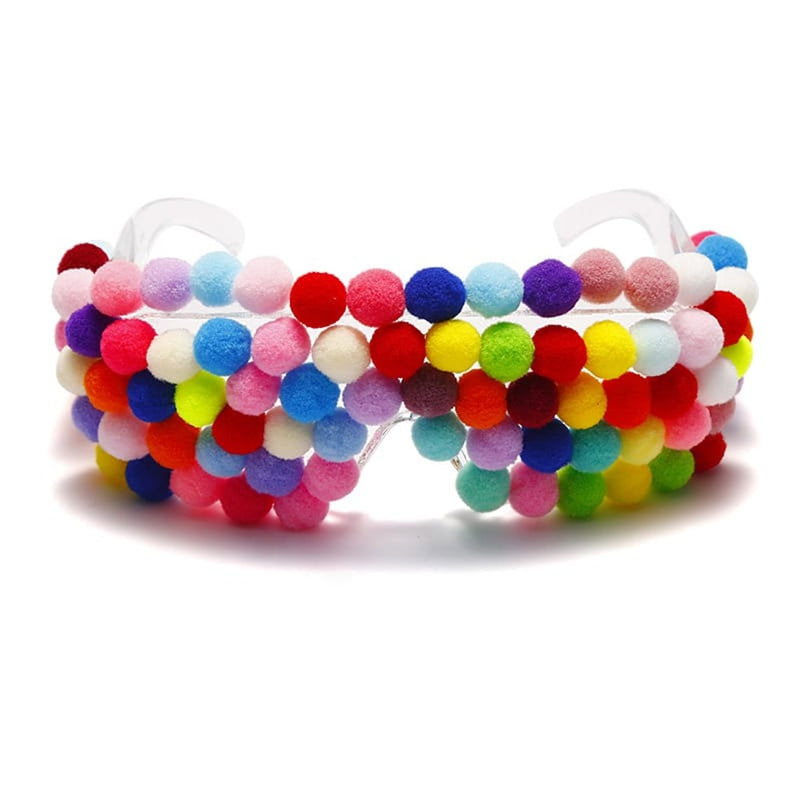 Unique Colorful Cotton Beads Decoration Sunglasses - FayaChoice