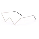 V-Shaped Lensless Rhinestone Decoration Glasses Frame - FayaChoice