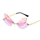 Butterfly Sunglasses Rimless Dragonfly Wing Sunglasses Personalized Sunglasses for Women - FayaChoice