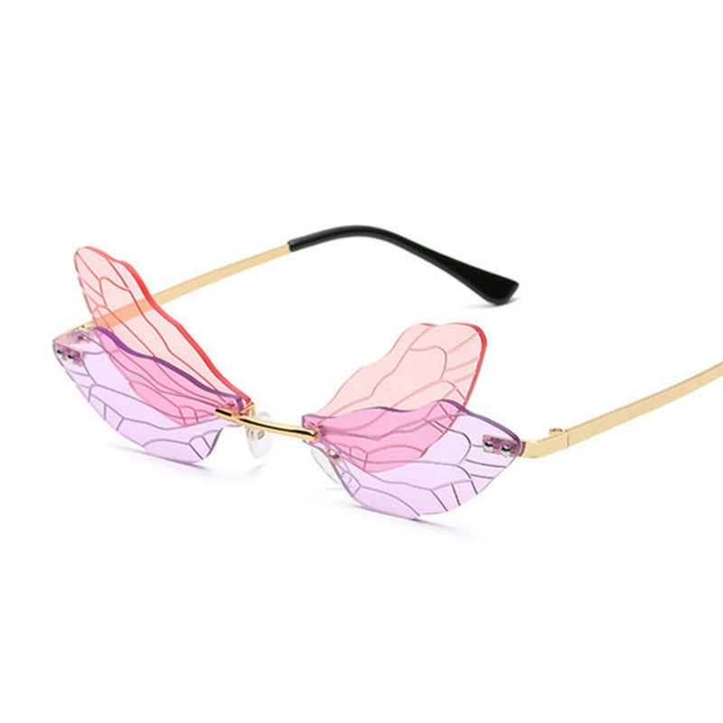 Butterfly Sunglasses Rimless Dragonfly Wing Sunglasses Personalized Sunglasses for Women - FayaChoice