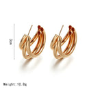 Three-layer Earrings Circle Ear Accessories Hot 2022 Lightweight Stud Earrings For Women New Vintage Geometric Triple hoop small earrings - FayaChoice