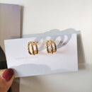 Three-layer Earrings Circle Ear Accessories Hot 2022 Lightweight Stud Earrings For Women New Vintage Geometric Triple hoop small earrings - FayaChoice