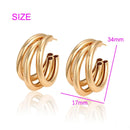 Three-layer Earrings Circle Ear Accessories Hot 2022 Lightweight Stud Earrings For Women New Vintage Geometric Triple hoop small earrings - FayaChoice