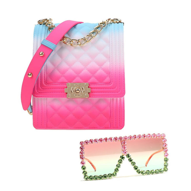 2 Pieces Set Jelly Purse Handbags and Sunglasses - FayaChoice