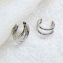 Three-layer Earrings Circle Ear Accessories Hot 2022 Lightweight Stud Earrings For Women New Vintage Geometric Triple hoop small earrings - FayaChoice