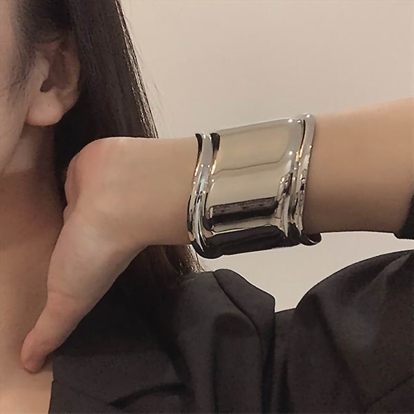 Statement Big Cuff Bracelets Bangles For Women New Style Personality Fashion Metallic Open Bracelet - FayaChoice