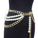 New Arrival Multi-Layer Thick Chain Pearl Tassel Belts for Women adjustable to 41 inches (105 cm) - FayaChoice