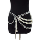 New Arrival Multi-Layer Thick Chain Pearl Tassel Belts for Women adjustable to 41 inches (105 cm) - FayaChoice