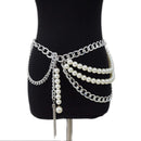 New Arrival Multi-Layer Thick Chain Pearl Tassel Belts for Women adjustable to 41 inches (105 cm) - FayaChoice