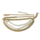 New Arrival Multi-Layer Thick Chain Pearl Tassel Belts for Women adjustable to 41 inches (105 cm) - FayaChoice