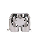 Women Geometric Shape Small Metal Crossbody Bag
