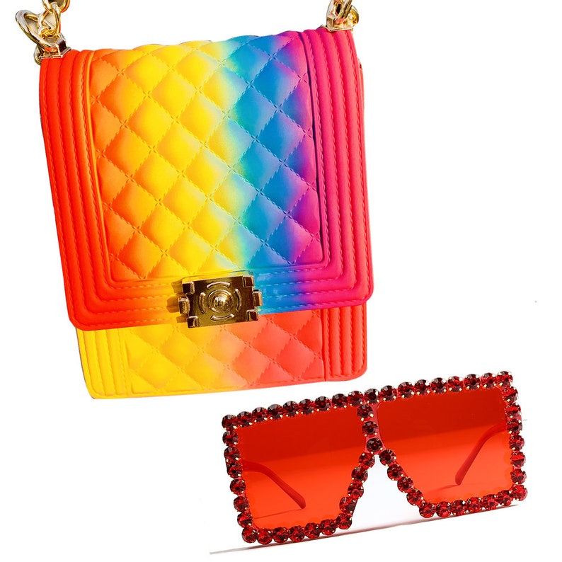 2 Pieces Set Jelly Purse Handbags and Sunglasses - FayaChoice