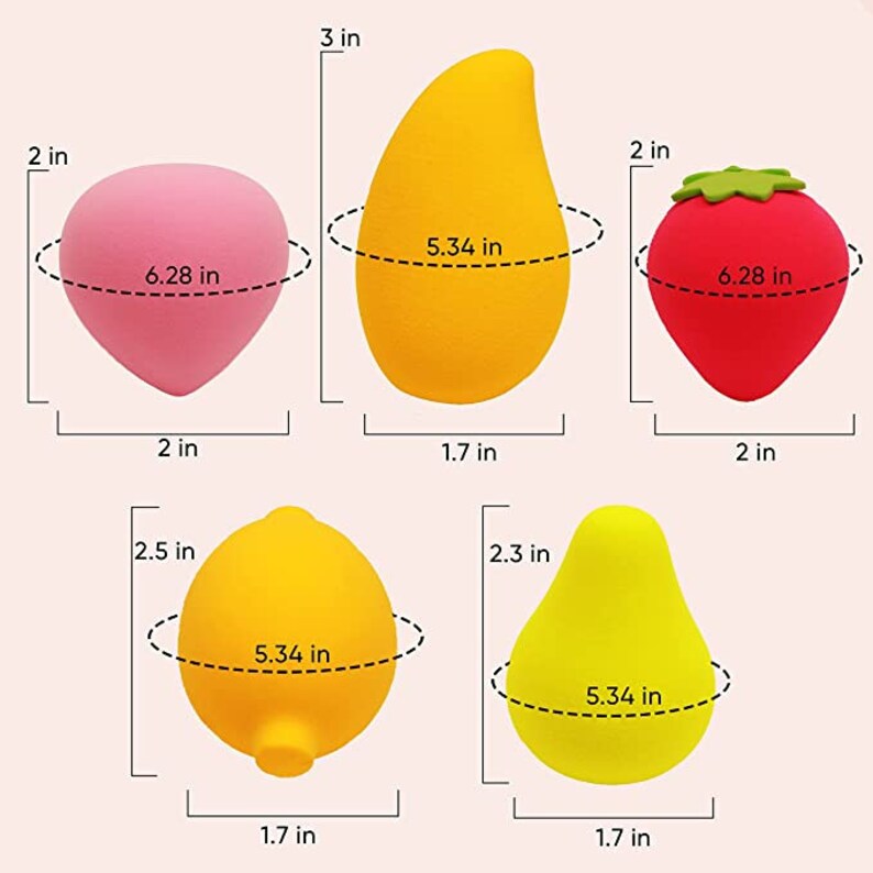 Foundation Blending Beauty Sponge, Flawless for Liquid, Makeup Sponges for Foundation Sponge for Dry and Wet Use Multicolored (3 Piece Set)