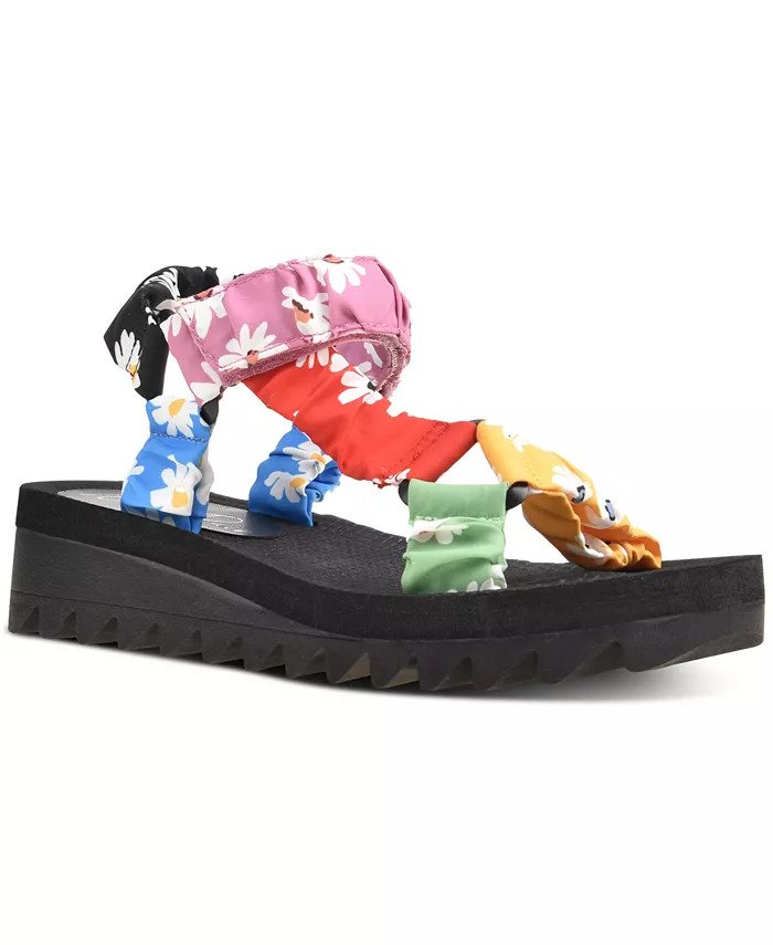 Multicolor Sporty Wedge Sandals (Size 7M )