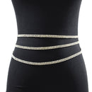 Women Chic Rhinestone All-Match Metal Dress Belt adjustable to 74.8 inches (190 cm)