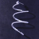 Women Fashion Personality Rhinestone Bending Semicircle Earrings