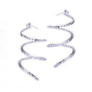 Women Fashion Personality Rhinestone Bending Semicircle Earrings