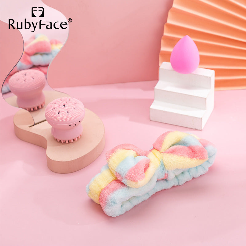 Makeup Tool Kit (Cute Bow Headband, Beauty Egg, Facial Cleansing Brush)