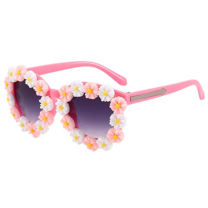 Little Girls Summer Sunglasses Sweet Style Sunflowers Frame Outdoor Casual