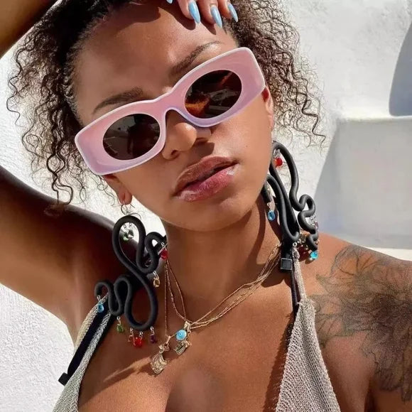 Punk Concave Square Sunglasses for Women and Men