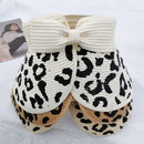 Women Sun Visors Wide Brim Foldable Packable Ponytail Beach Hat Straw Leopard Roll Up Bow Visor Sun Hats